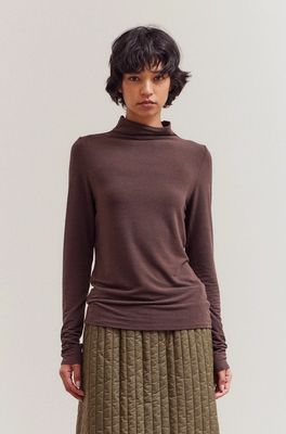 Grade &amp; Gather Mock Neck Fitted Jersey Top (Multiple Colors)