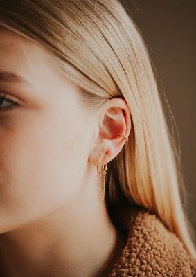 Hello Adorn Beaded Ear Cuff 14K Gold Filled HE2