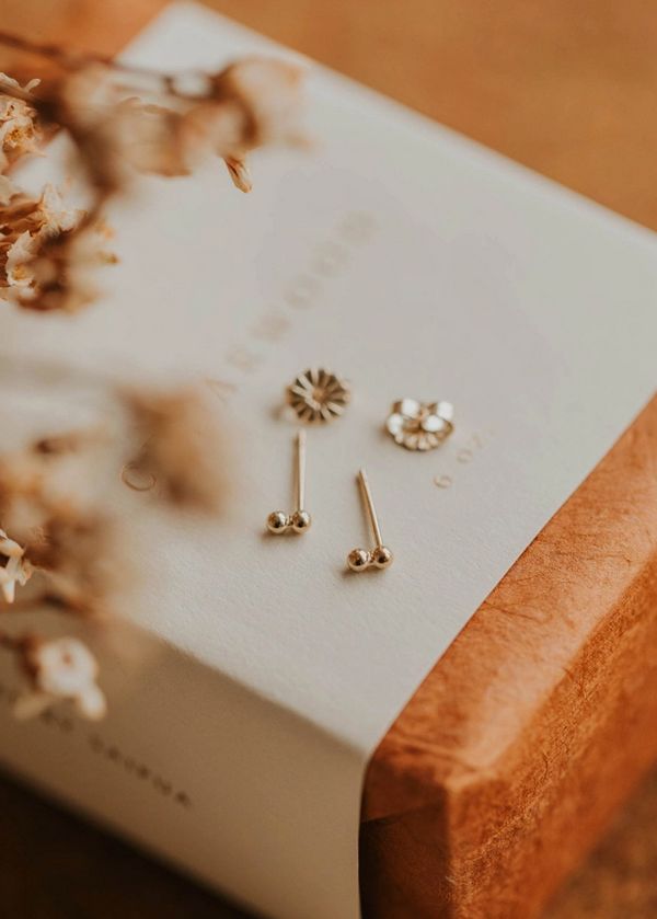 Hello Adorn Double Dot Studs 14K Gold Filled HE5