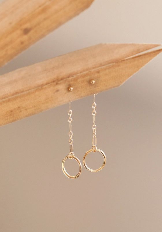 Hello Adorn Monday Backdrop Earring Gold Filled HE14