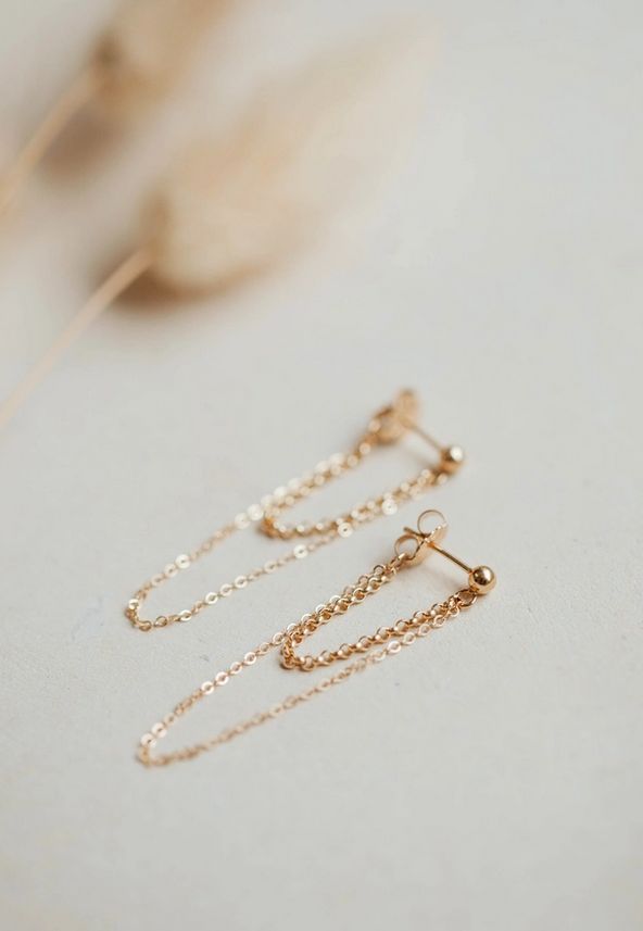 Hello Adorn Skyla Double Annex Earring Gold Filled HE15