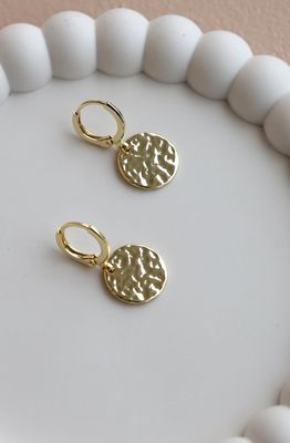 Katie Waltman Jewelry Hammered Medallion Huggies KW74