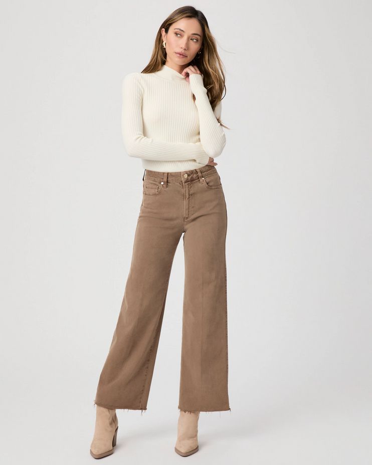 Paige Anessa 31" Wide Leg Jean in Vintage Canewood