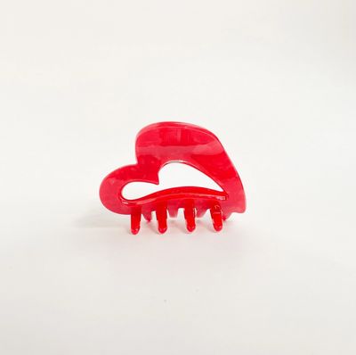Adorro Gabriella Small Heart Shape Clip in Red AD60