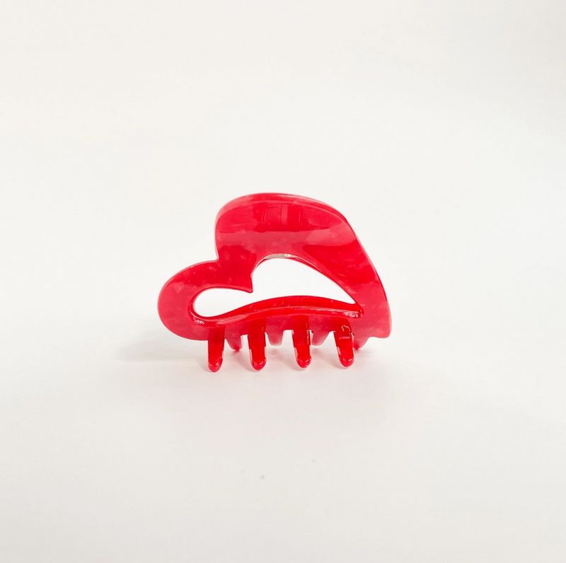 Adorro Gabriella Small Heart Shape Clip in Red AD60