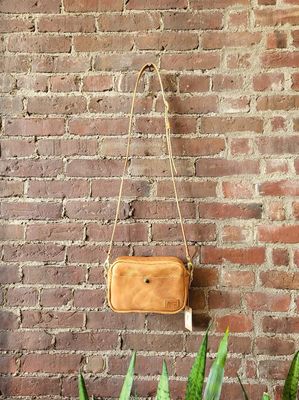 Kingdom Leather Square Crossbody in Natural