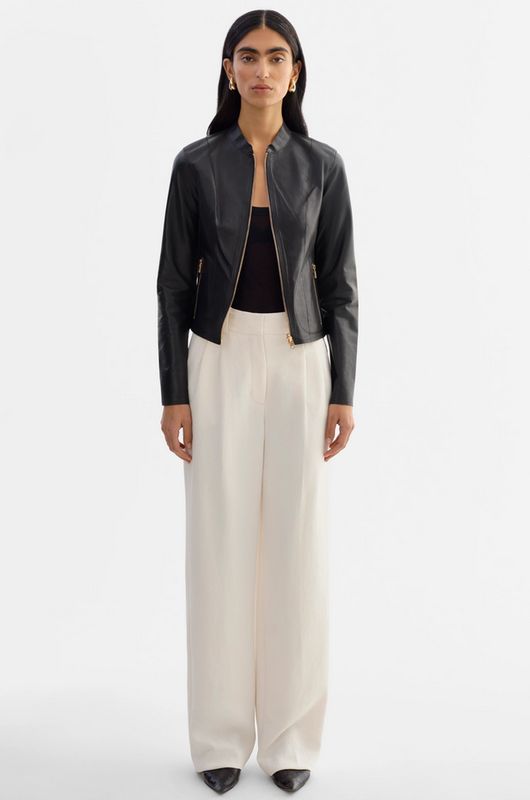 Lamarque Chapin Reversible Leather in Black/Gold