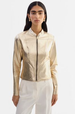 Lamarque Chapin Reversible Leather in Black/Gold