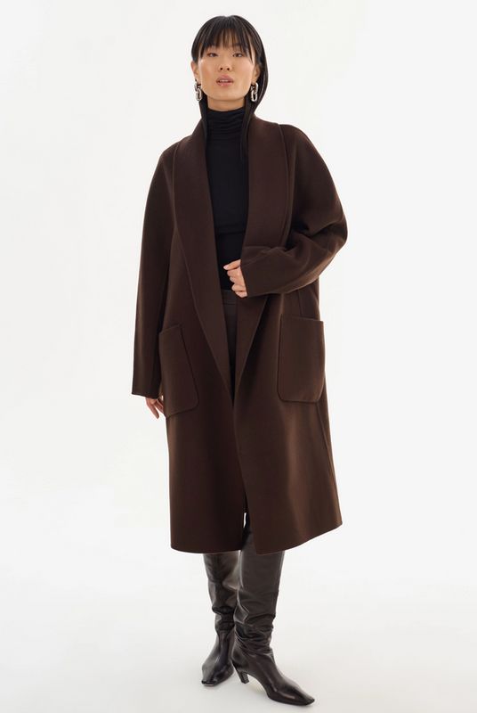 Lamarque Thara Shawl Collar Wool Coat