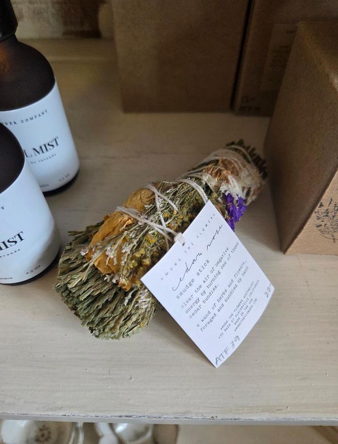 Among the Flowers Cedar and Rose Smudge Stick ATF39