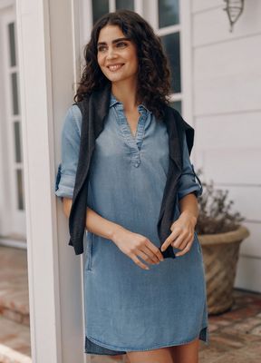 Bella Dahl Long Sleeve A-Line Dress 
