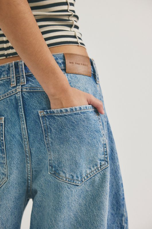 Free People Good Luck Mid-Rise Barrel Jean  