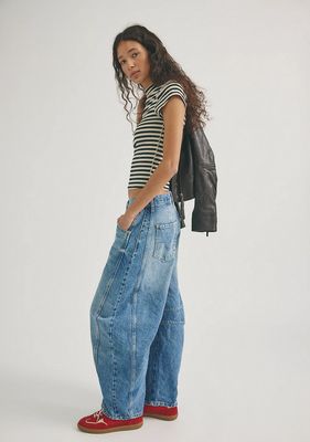 Free People Mid-Rise Barrel Jean  