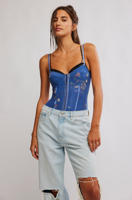 Free People Night Rhythm Printed Bodysuit