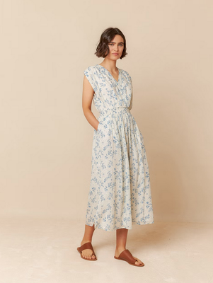Indi &amp; Cold Printed Dress with Crossover Neckline 