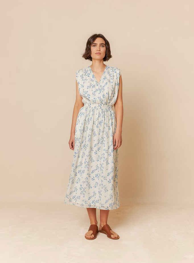 Indi &amp; Cold Printed Dress with Crossover Neckline 