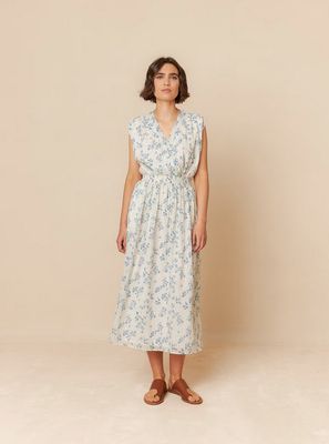 Indi &amp; Cold Printed Dress with Crossover Neckline 