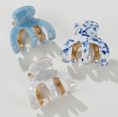 Adorro Jade Coastal Clip in Blue &amp; White AD78