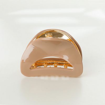 Adorro Nadia Solid Clip in Tan AD82