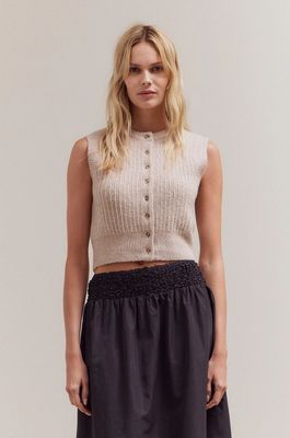 Grade &amp; Gather Fitted Button Up Sleeveless Top