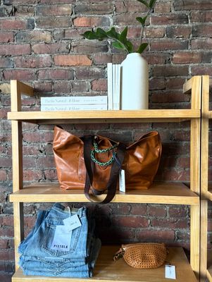 Clare V. Grande Bateau Tote in Camel
