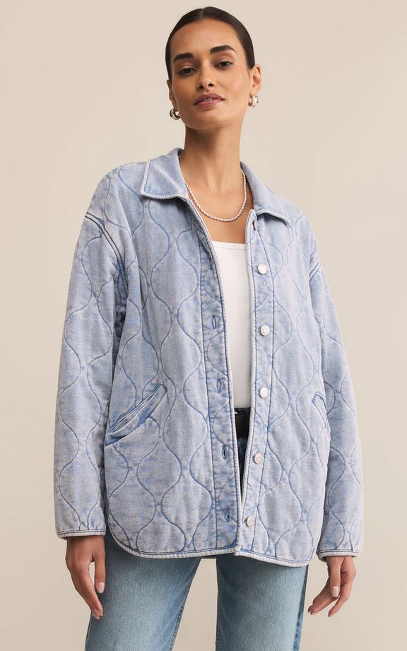 Z Supply Boulder Knit Denim Jacket 