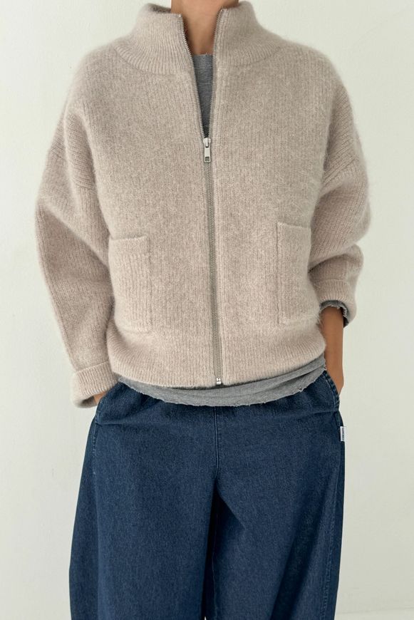 Le Bon Shoppe Alpaca Zip Front Jacket 