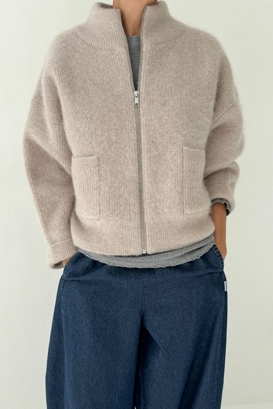 Le Bon Shoppe Alpaca Zip Front Jacket 