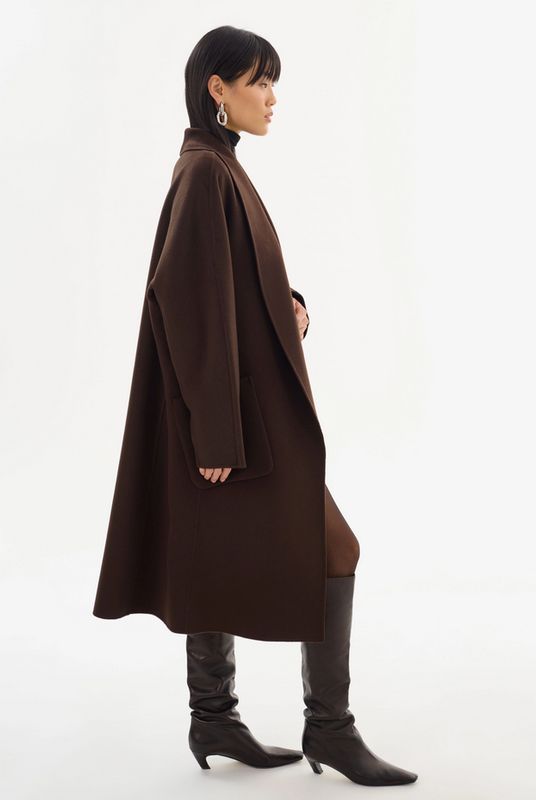 Lamarque Thara Shawl Collar Wool Coat