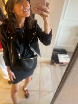 Lamarque Pascale Fitted Faux Leather Jacket Black