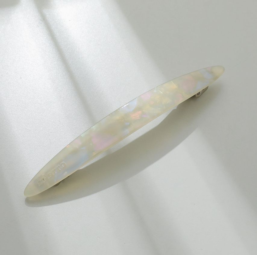 Adorro Aimee Core Oblong Oval French Barrette in Clear AD122