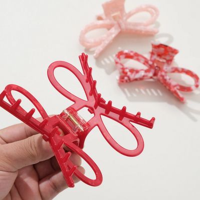 Adorro Remi Valentine Wide Bow Claw Clip in Red AD127