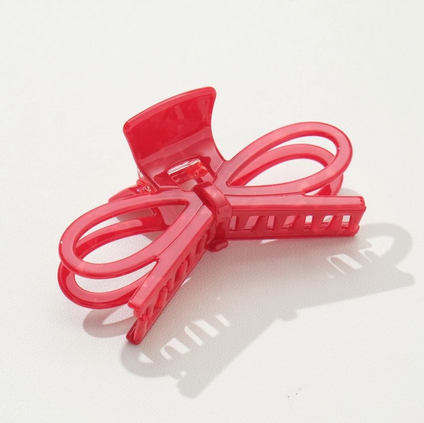 Adorro Remi Valentine Wide Bow Claw Clip in Red AD127