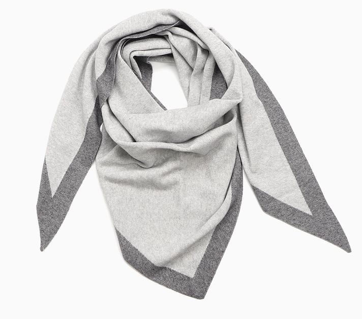 Adorro Soft Lightweight Two-Tone Triangle Scarf AD116