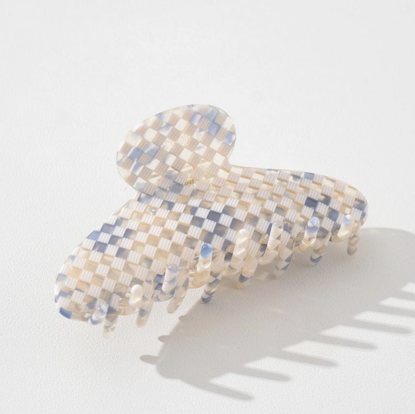 Adorro Blue Sand Checkerboard Claw Clip AD119
