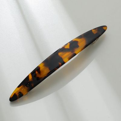 Adorro Aimee Core Oblong Oval French Barrette in Tortoise AD125