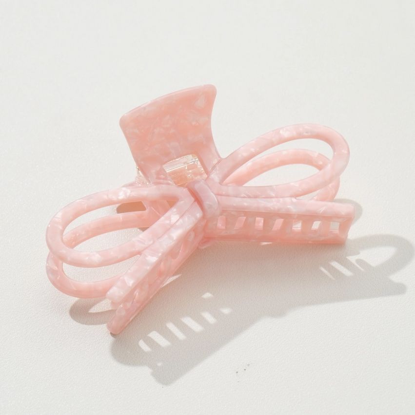 Adorro Remi Valentine Wide Bow Claw Clip in Pink AD126