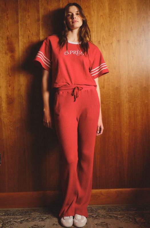 Sundry Cropped Rugby Apres Tee