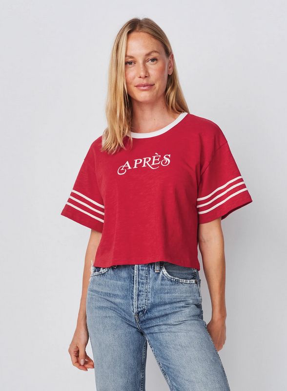 Sundry Cropped Rugby Apres Tee