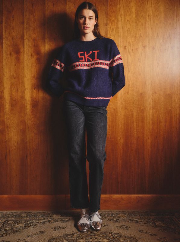 Sundry Jacquard &amp; Cable Pullover Sweater