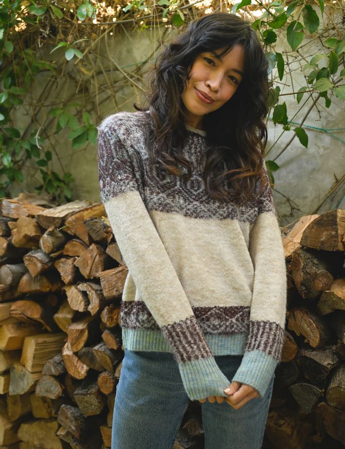 Sundry Reverse Jacquard Pullover Sweater