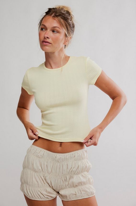 Free People Wait A Minute Baby Tee