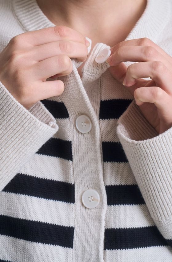 Grade &amp; Gather Cotton Stripe Cardigan