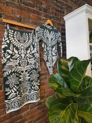 Farm Rio Miranda Dark Green Bodysuit