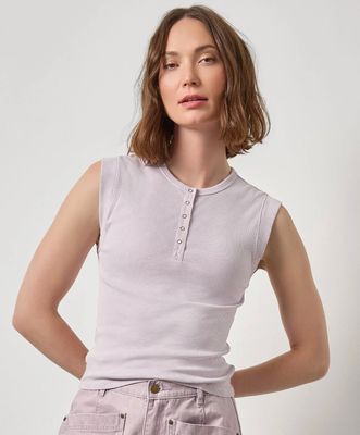 Lilla P Sunwashed Cap Sleeve Henley