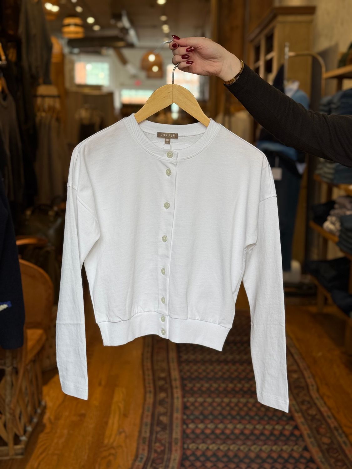 Lilla P Rib Trim Cardigan