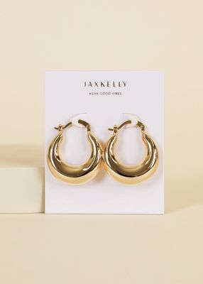 Jax Kelly Gold Hoop Sculptural Wide Earring JX51