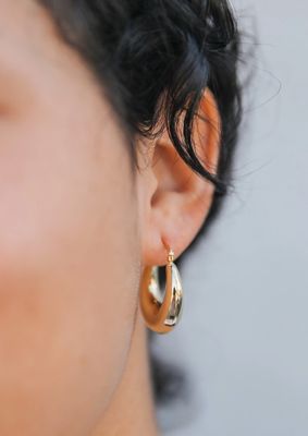 Jax Kelly Gold Hoop Sculptural Wide Earring JX51