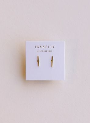 JaxKelly Minimalist Bar Gold Earrings JX58