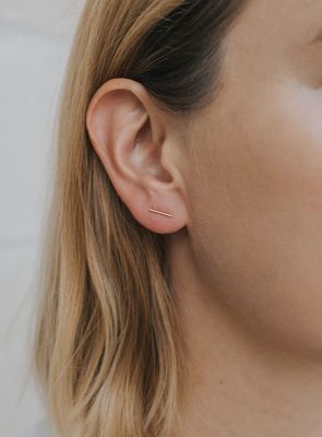 JaxKelly Minimalist Bar Gold Earrings JX58